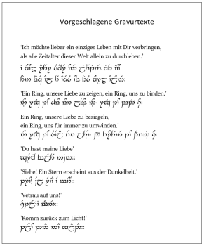 Preview: Suggested inscriptions for the Elven ring german